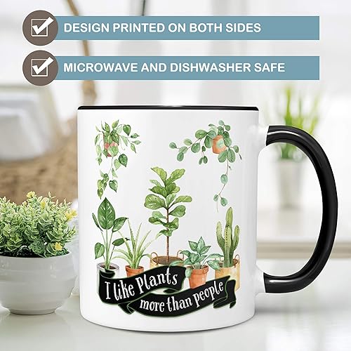Miniatura 3 de Funny I Like Plants More than People Coffee Mug  House Plant Lover Cup  Microwave and Dishwasher Safe Ceramic  Fiddle Leaf Fig Tree Gift