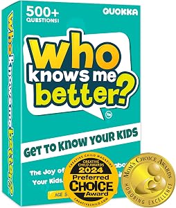 Family Board Games for Kids 8-12 — Family Games for Kids and Adults — Who Knows Me Better Original — 500+ Questions for Ages 5+ — Teens Fun Card Quiz Gift for Travel and Party