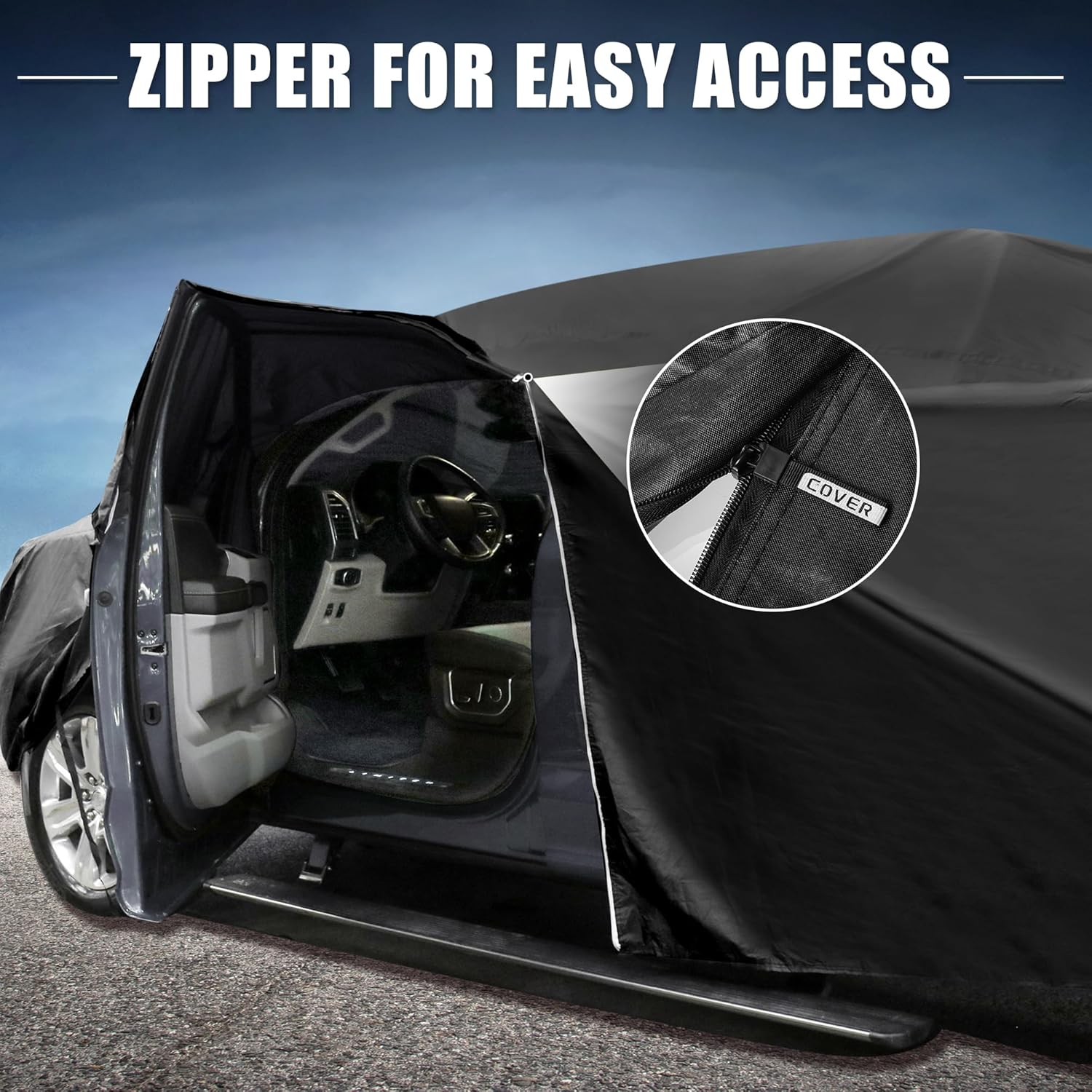 6.6FT All-Weather Protection Car Cover for GMC Sierra Crew Cab 6.6FT - Waterproof, Windproof, and Zippered Convenience All-Weather Protection Car Cover for GMC Sierra Crew Cab 6.6FT - Waterproof, Windproof, and Zippered Convenience