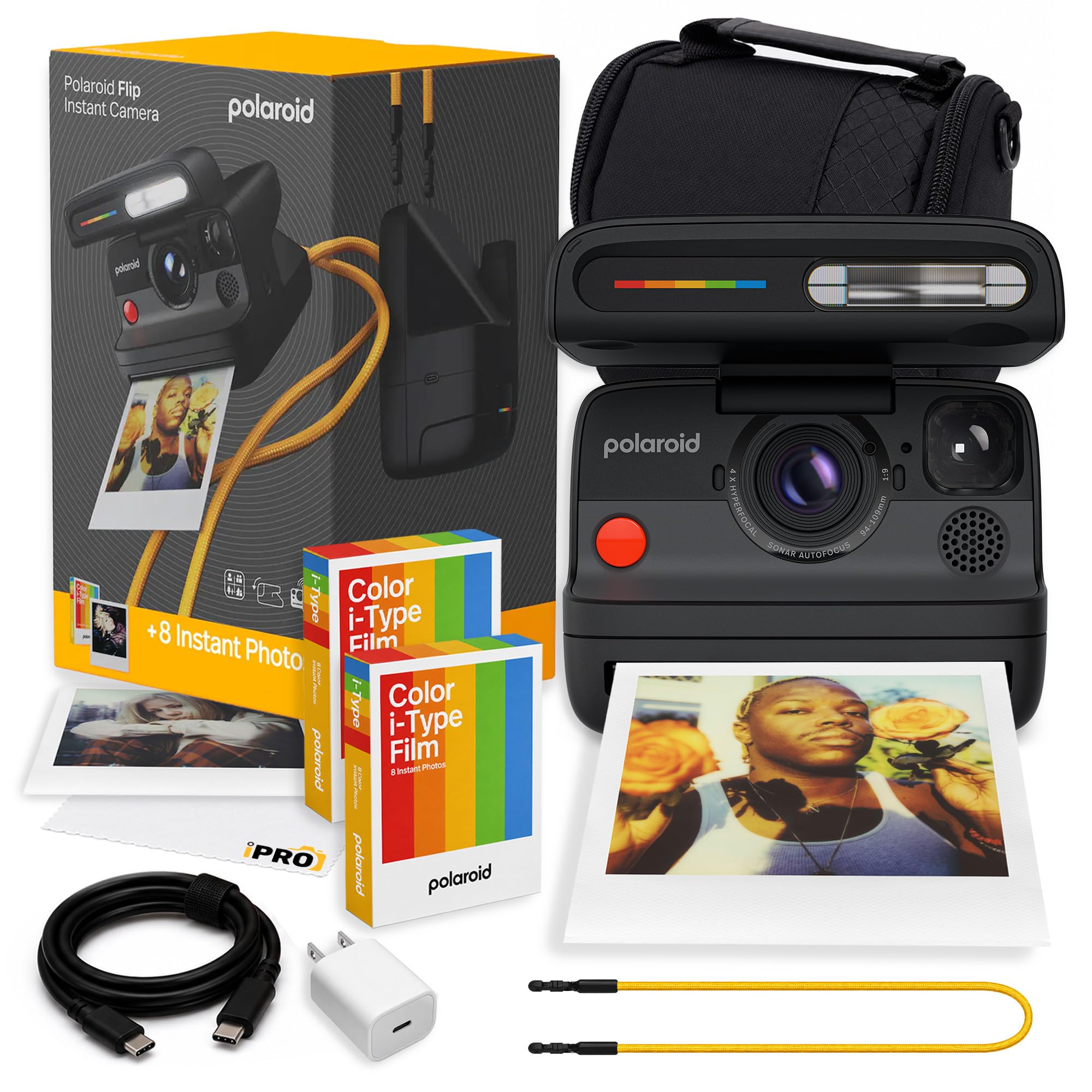 Polaroid Flip Instant Camera in Black + Film (16 Exposures) Bundle | Polaroid Camera with Film, Sonar Autofocus, 4-Lens System, Ideal for Travel, Parties & Instant Photography-picture-27