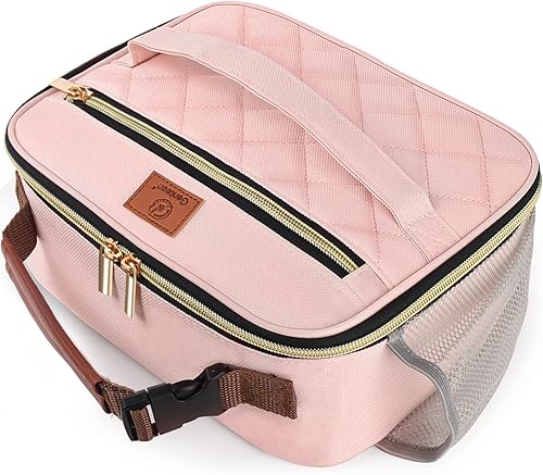 Miniatura 1 de Genteen Lonchera para mujeres, adultos y niñas, lonchera aislada reutilizable, cierre de cremallera y asa de hebilla, enfriador portátil para el