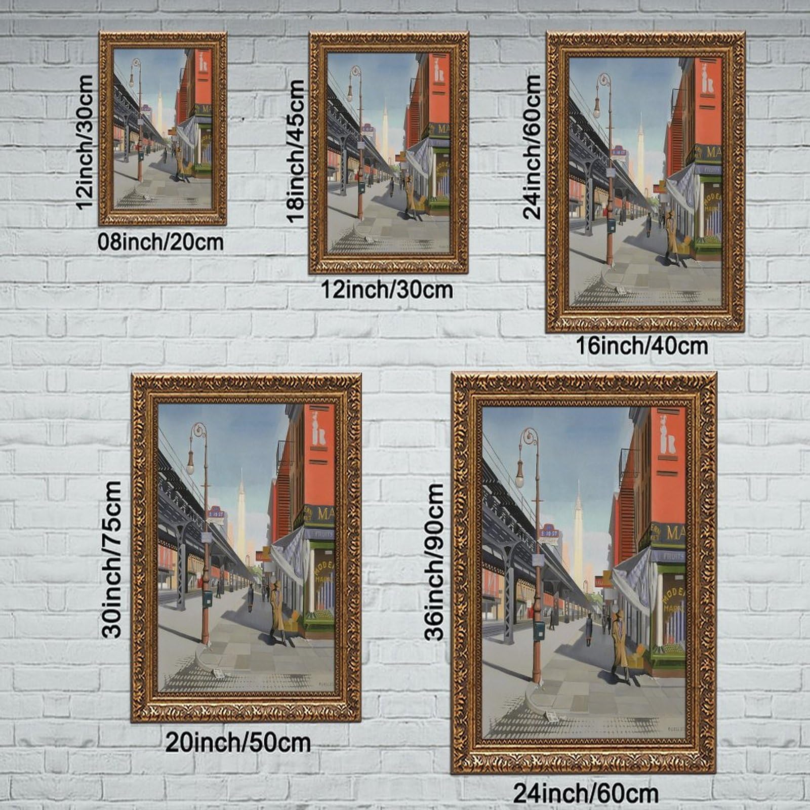 WCYB Drukowanie Trzeciej Alei autorstwa Charlesa Goellera Vintage Nowy Jork Art Prints Plakaty Płótno Deco Obrazy Sztuka Ścienna Do Biura Salonu Wisząca Rama 12