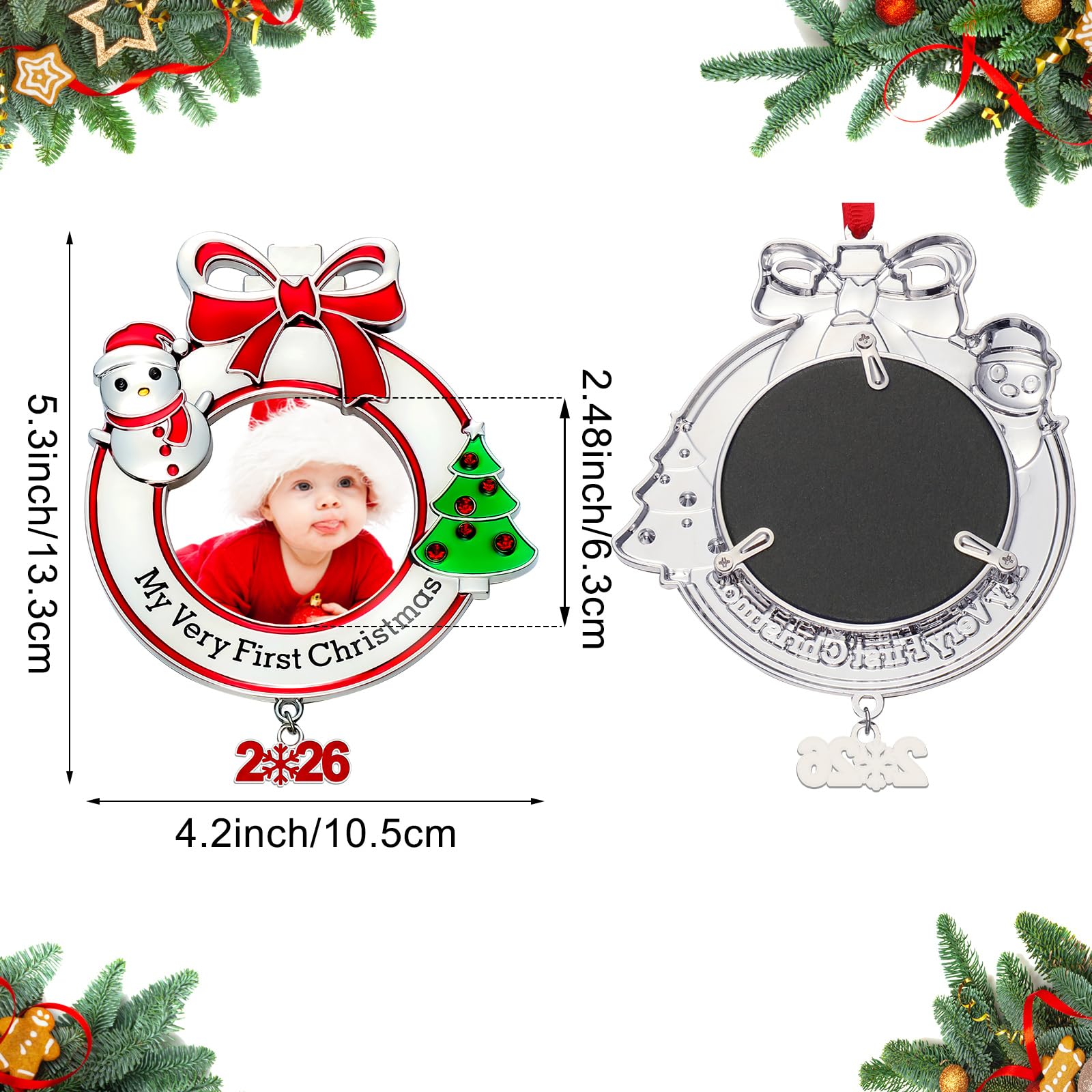 Amazon.co.jp: Yookeer Christmas Baby's First Photo オーナメント