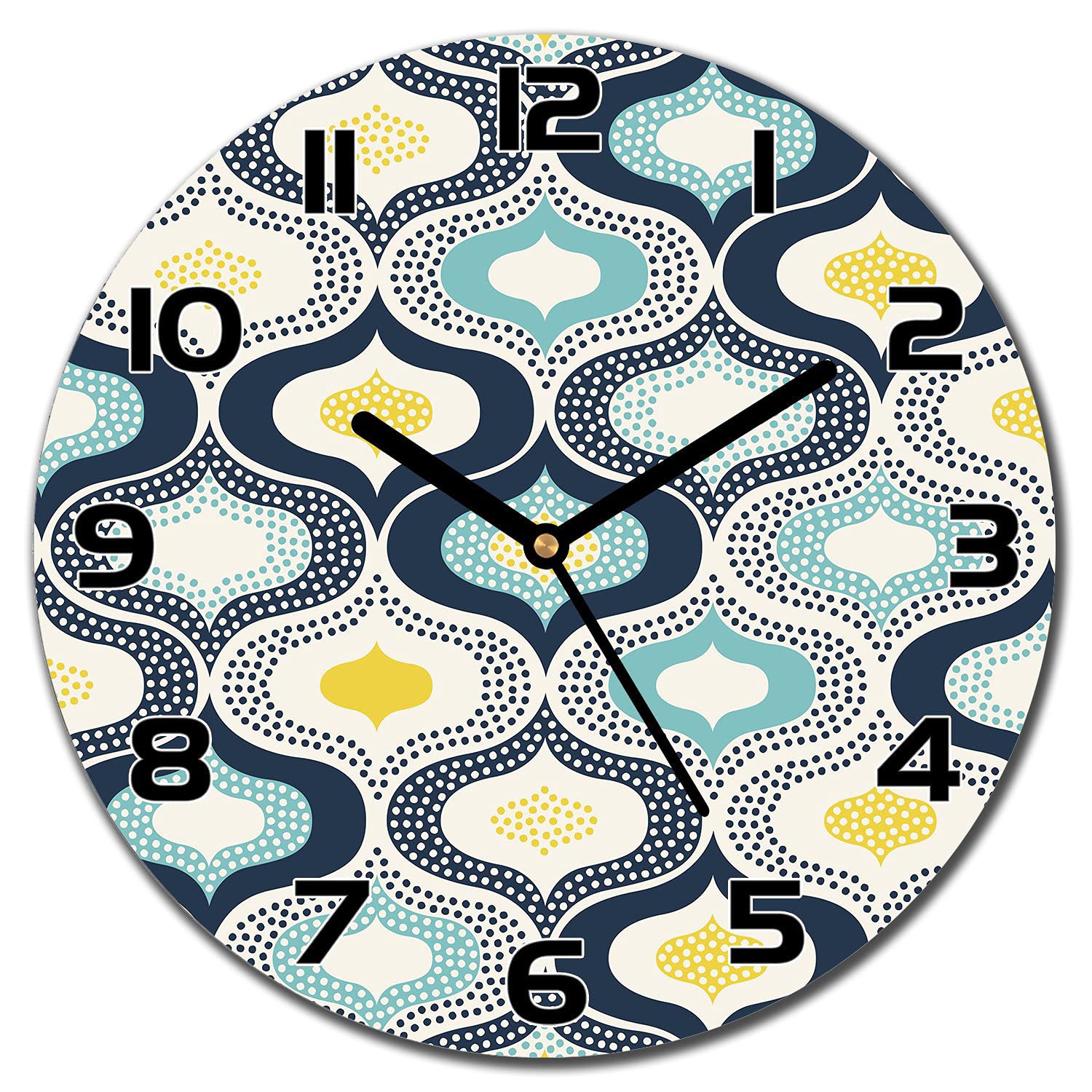 Horloge en verre 30 cm Coloray avec aiguilles noires pour une deco moderne