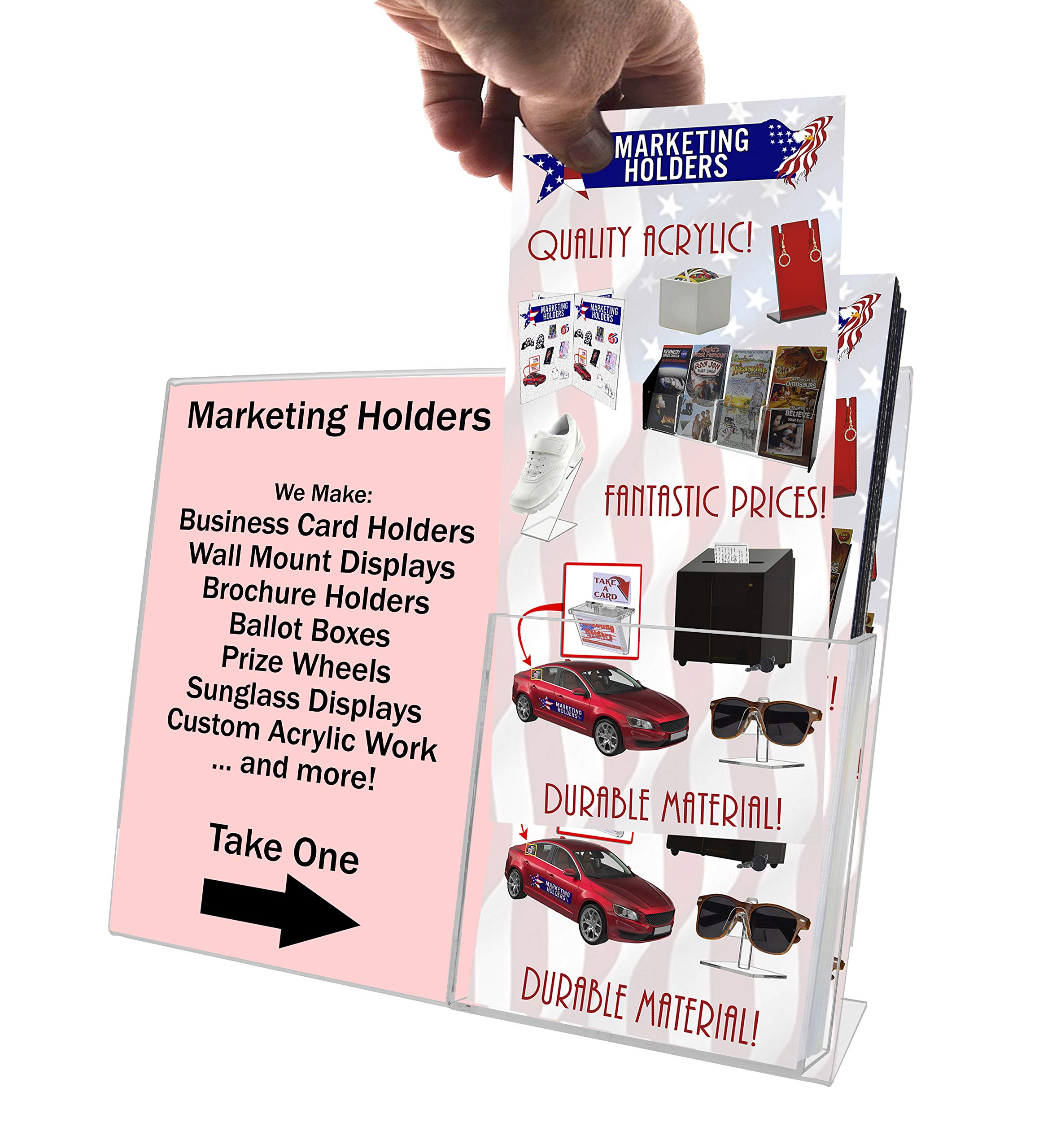 Tabletop Sign Displays 6 Pack Acrylic Sign Holders - 8.5x11 Countertop
