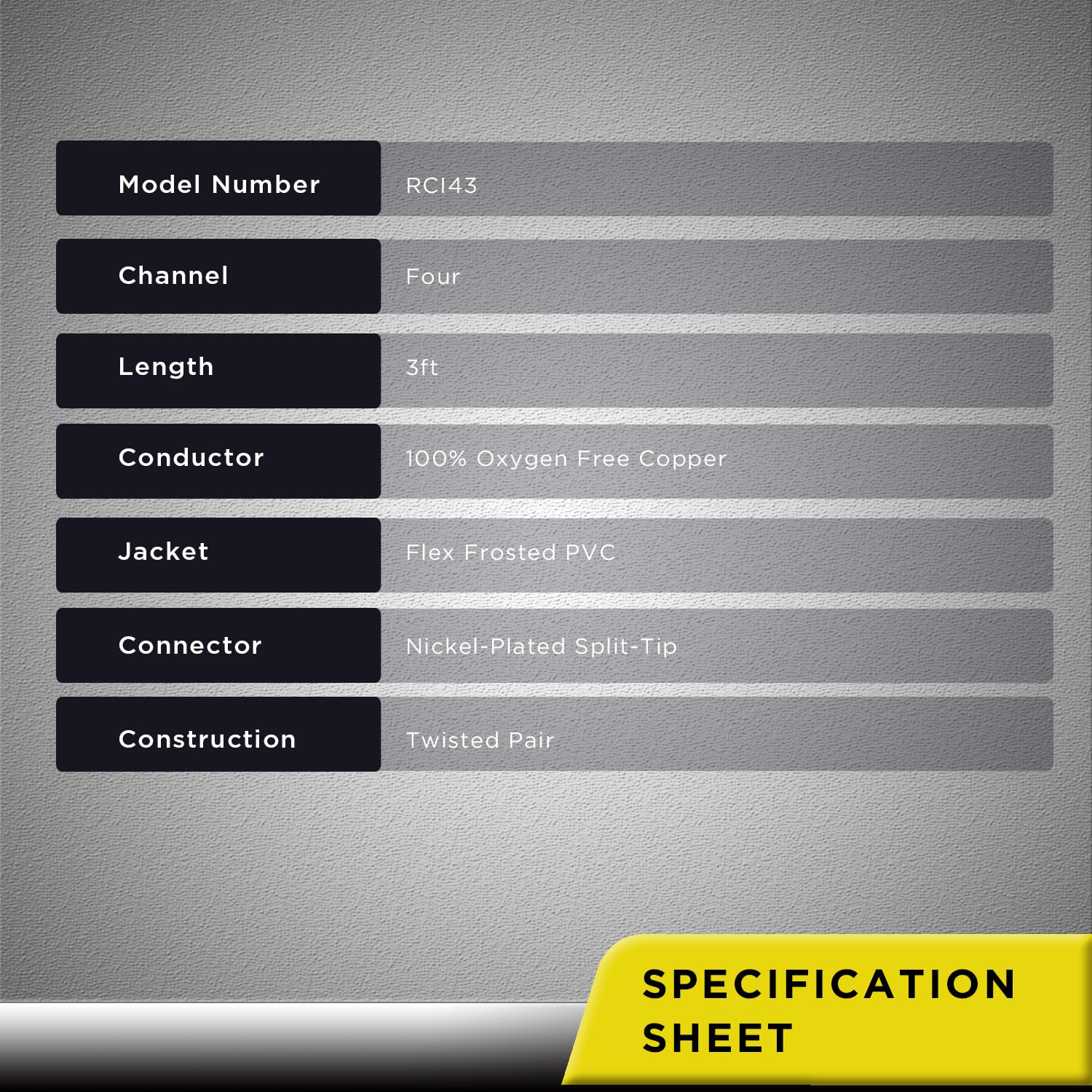 RECOIL RCI43 100% Oxygen Free Copper 4-Channel RCA Audio Cable, Twisted Pair with Noise Reduction (3ft) - Image 6