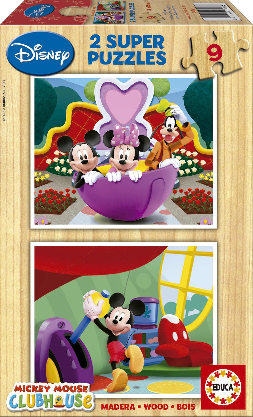 Educa 13467 Mickey Mouse Club House 2x9 Parça Ahşa : Amazon.com.tr