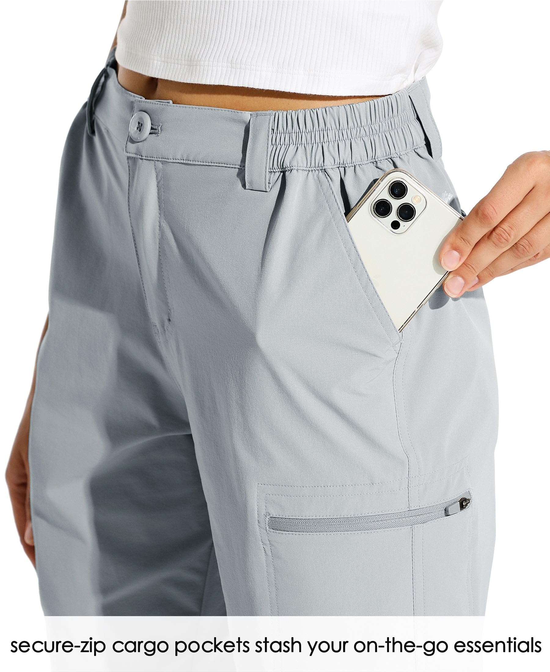 WILLIT Damen Shorts Wanderhose Cargohose Stretch Sporthose Golfshorts Schnelltrocken Outdoor Leichte Reise Shorts mit Taschen 10"