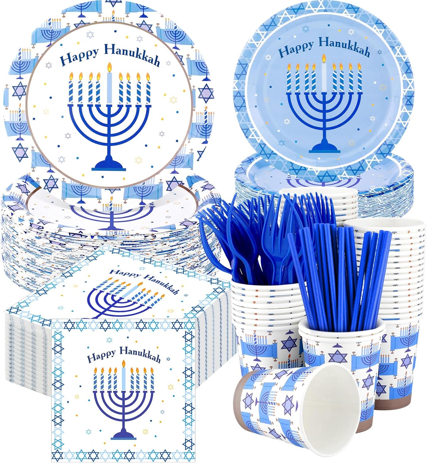 Sliner 400 Pcs Hanukkah Party Supplies Serve 50 Guests