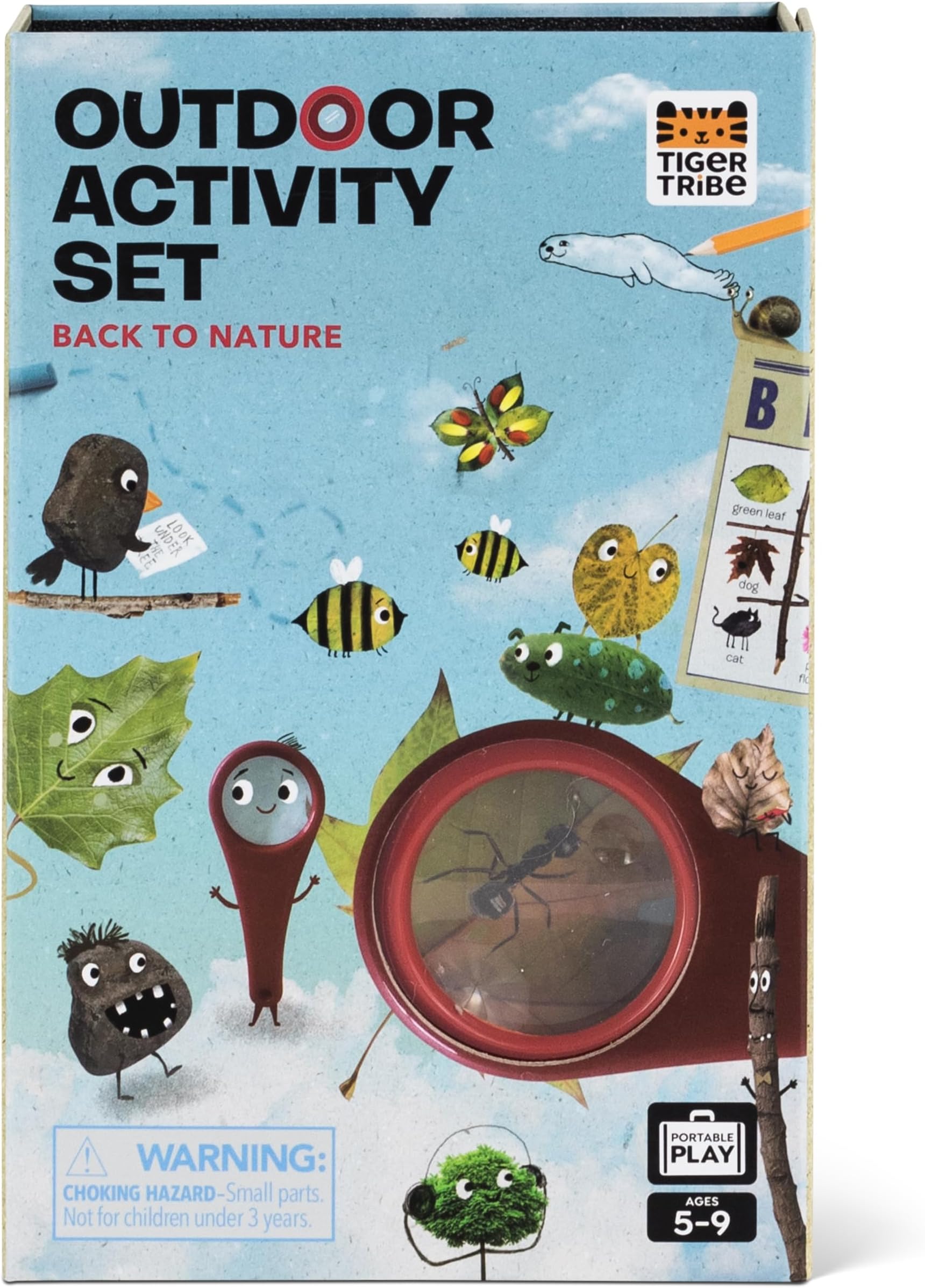Outdoor Adventure Set for Kids, Engaging Nature Exploration Activity Kit with Chalk, Magnifying Glass & More for Ages 5+