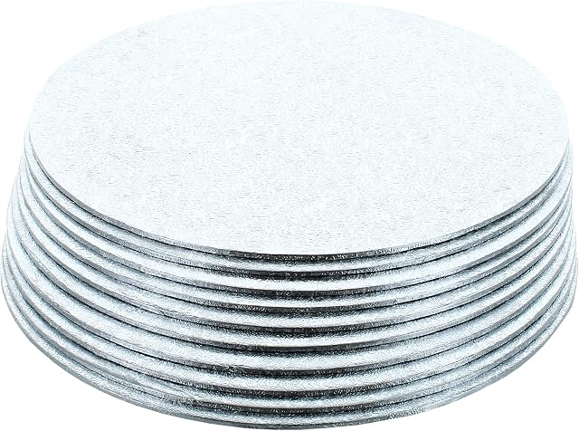 Culpitt Thick Round Turn Edge Cake Cards, Cake Boards, Silver Fern, 1.75mm Thick, Hand Finished, Made in the UK, Pack of 10 - 10'' (254mm) SSR10