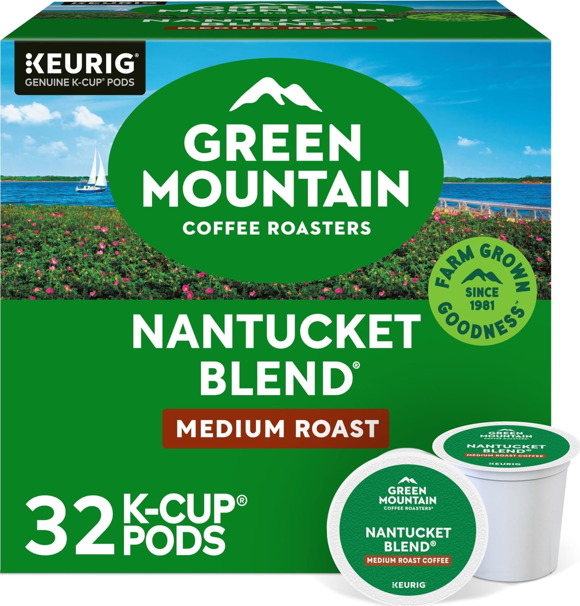 Green Mountain Nantucket Blend Coffee, K-Cup Pods, 32 Count