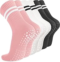 Vista 13 de Diu Life Paquete de 3 Calcetines de Pilates Yoga con Agarres para Mujeres, Antideslizantes, Entrenamiento, Pure Barre, Ballet, Danza, Calcetines