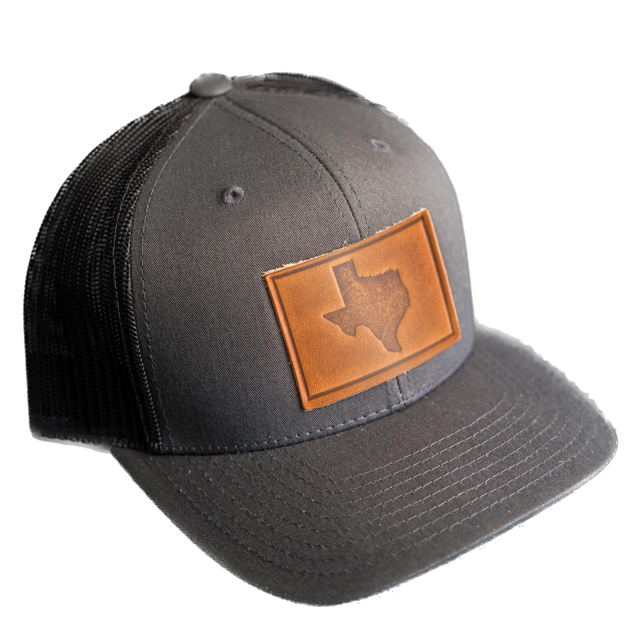 Ox & Pine Handmade Texas Patch Trucker Style Hat. Customizable. (Navy/White, Charcoal, or Green/Khaki) (State of Texas, Navy/White, Cafe) (State of Texas, Charcoal, Natural)