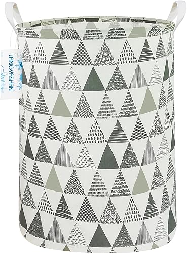 Miniatura 32 de LANGYASHAN Contenedor de almacenamiento, cesta organizadora plegable de tela de lona para ropa sucia, contenedores de juguetes, cestas de regalo, Un