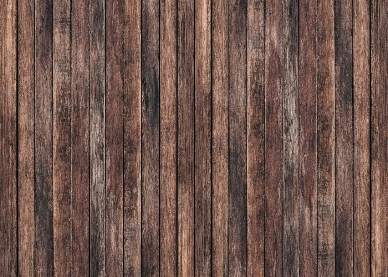 SJOLOON Brown Wood Backdrop Newborn Photography Backdrops Rustic Birthday Party Retro Wooden Floor Picture Wall Baby Shower Background Photo Studio Prop 11438 (10x8FT)