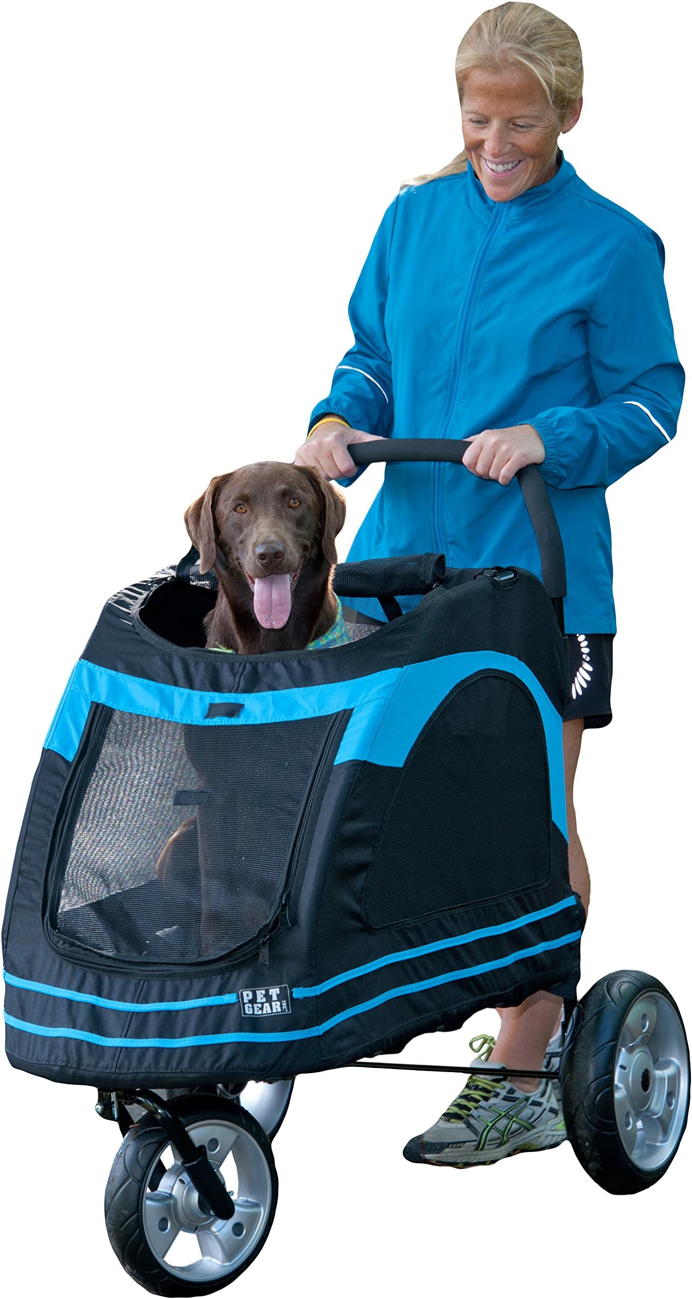 Pet Gear Roadster Pet Stroller for Cats and Dogs, Black/Blue