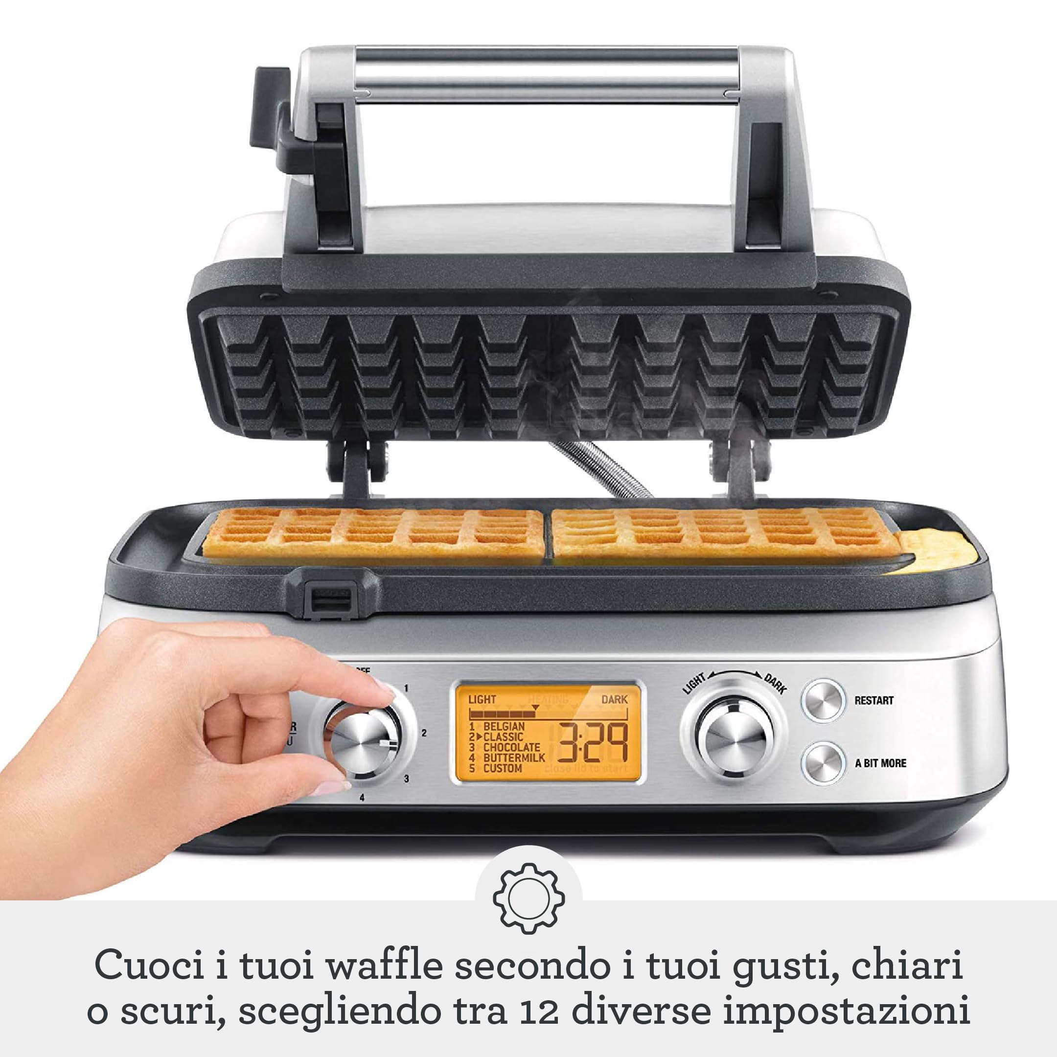 Sage - The Smart Waffle Pro - Macchina per Waffle - Acciaio Inox Spazzolato