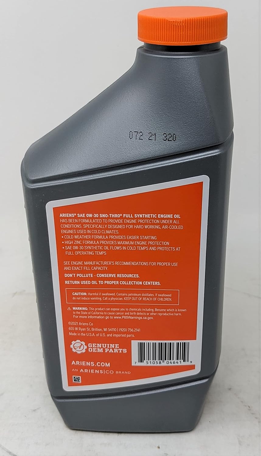 Ariens SAE 0W-30 Extreme Cold Engine Oil Quart 00077900 and Fuel Treatment