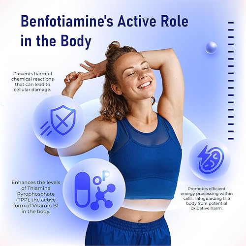 Miniatura 5 de Benfotiamina premium 990 mg con ALA, ALCAR, B12, Citicolina y NALT  Apoya el metabolismo energético y la función nerviosa  Fabricado en los Estados