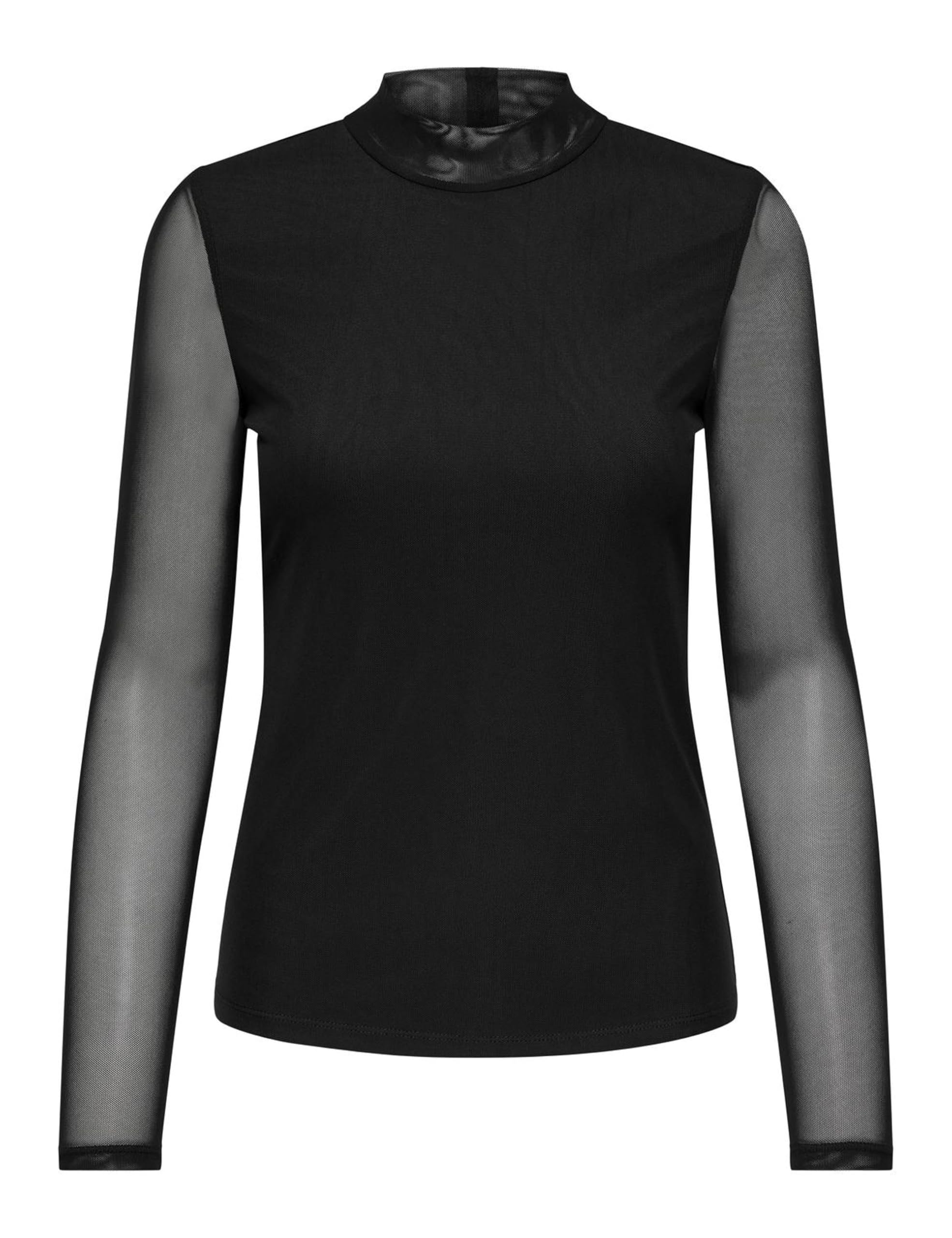 ONLY Onlerica Life Mesh Langarm-Top mit hohem Kragen – Juniorengröße