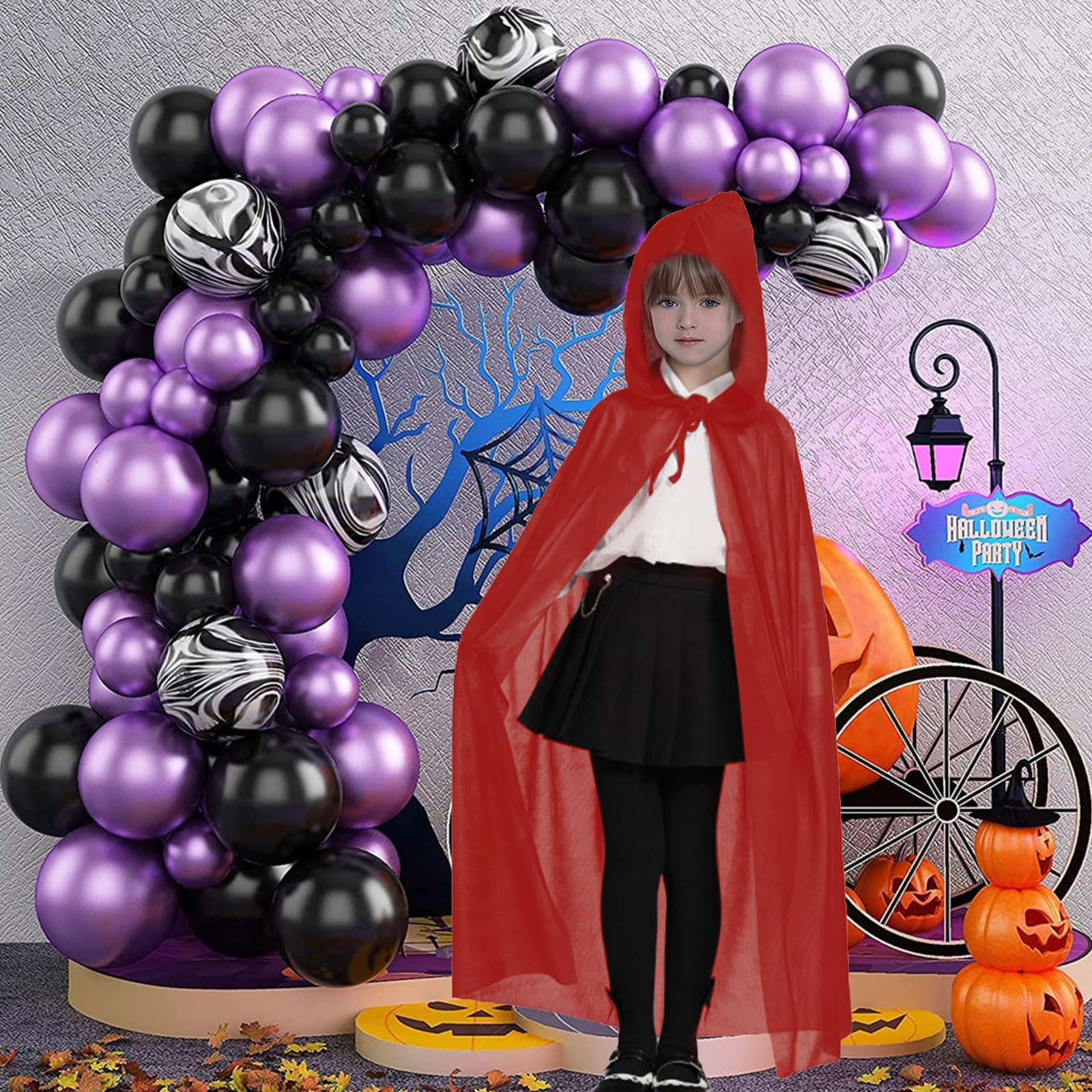 MIVAIUN 90 cm Red Cape Witch Cosplay Accessories Adult Halloween Fancy Dress Costume - Image 3