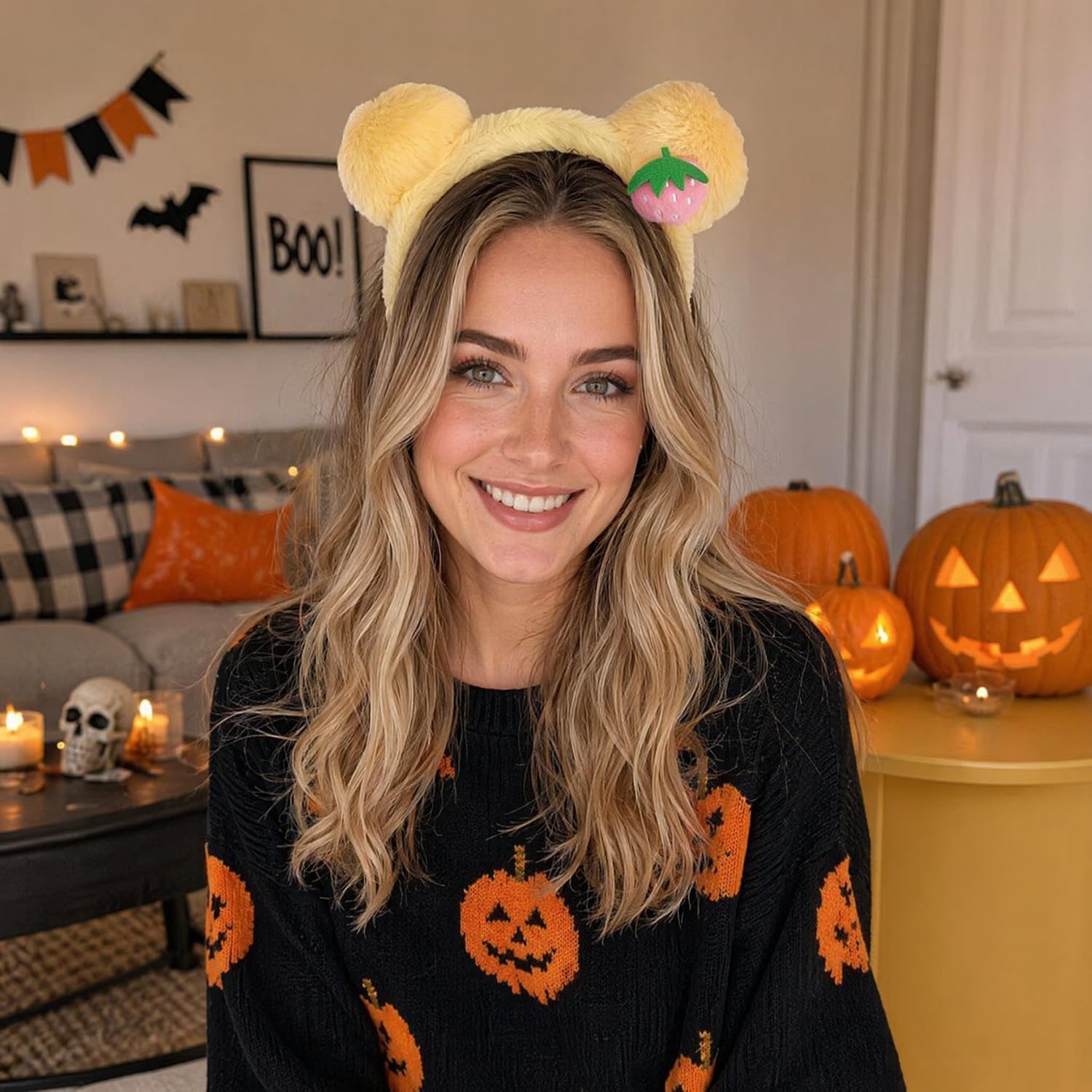 Cute Bear Ears Headband, Funny Animal Ears Hairband Plush Halloween Cosplay Costume Hair Accessories for Women Girls