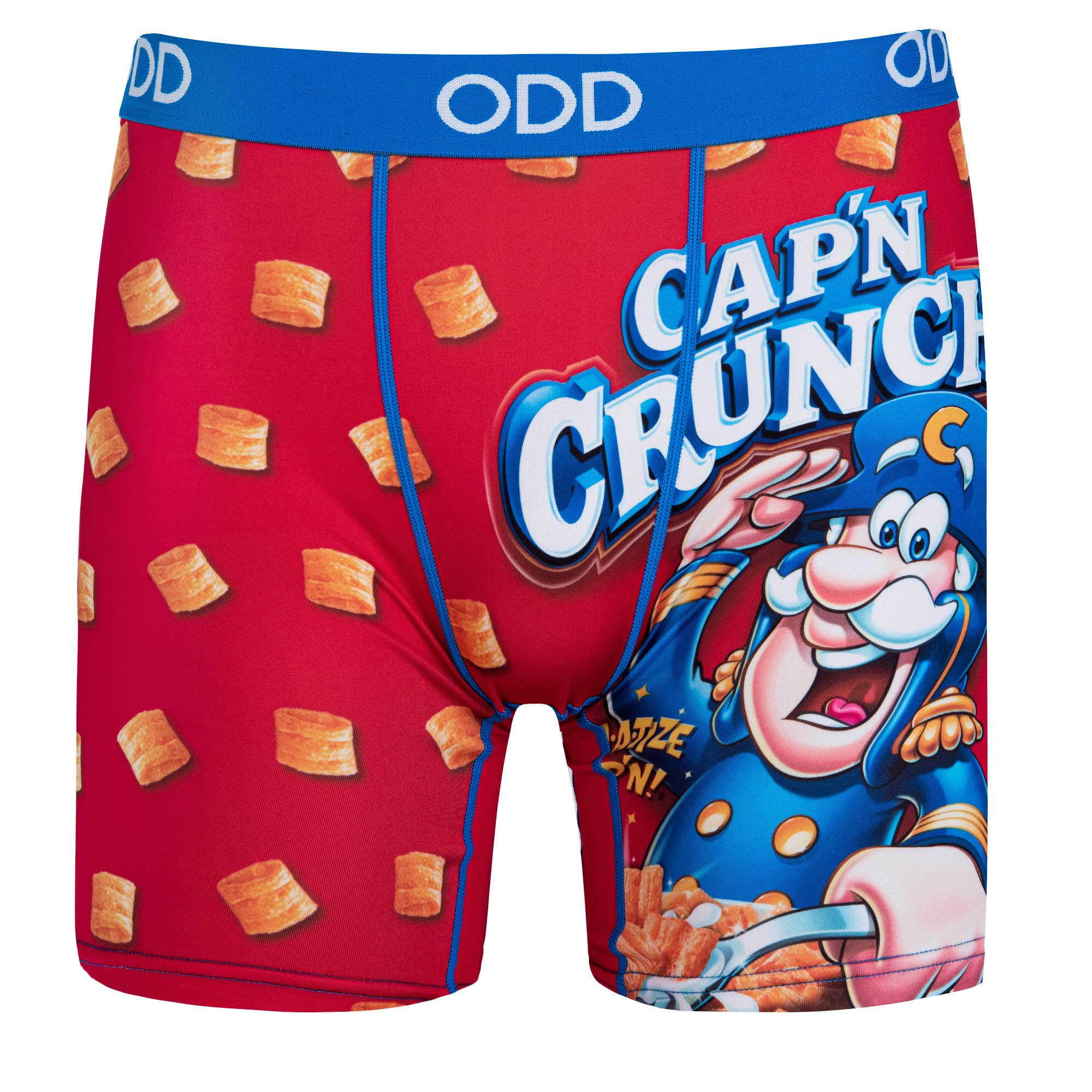 Odd Sox Cap'n Crunch Cereal Boxer Brief for Men, Fun Cool Breakfast Character Prints