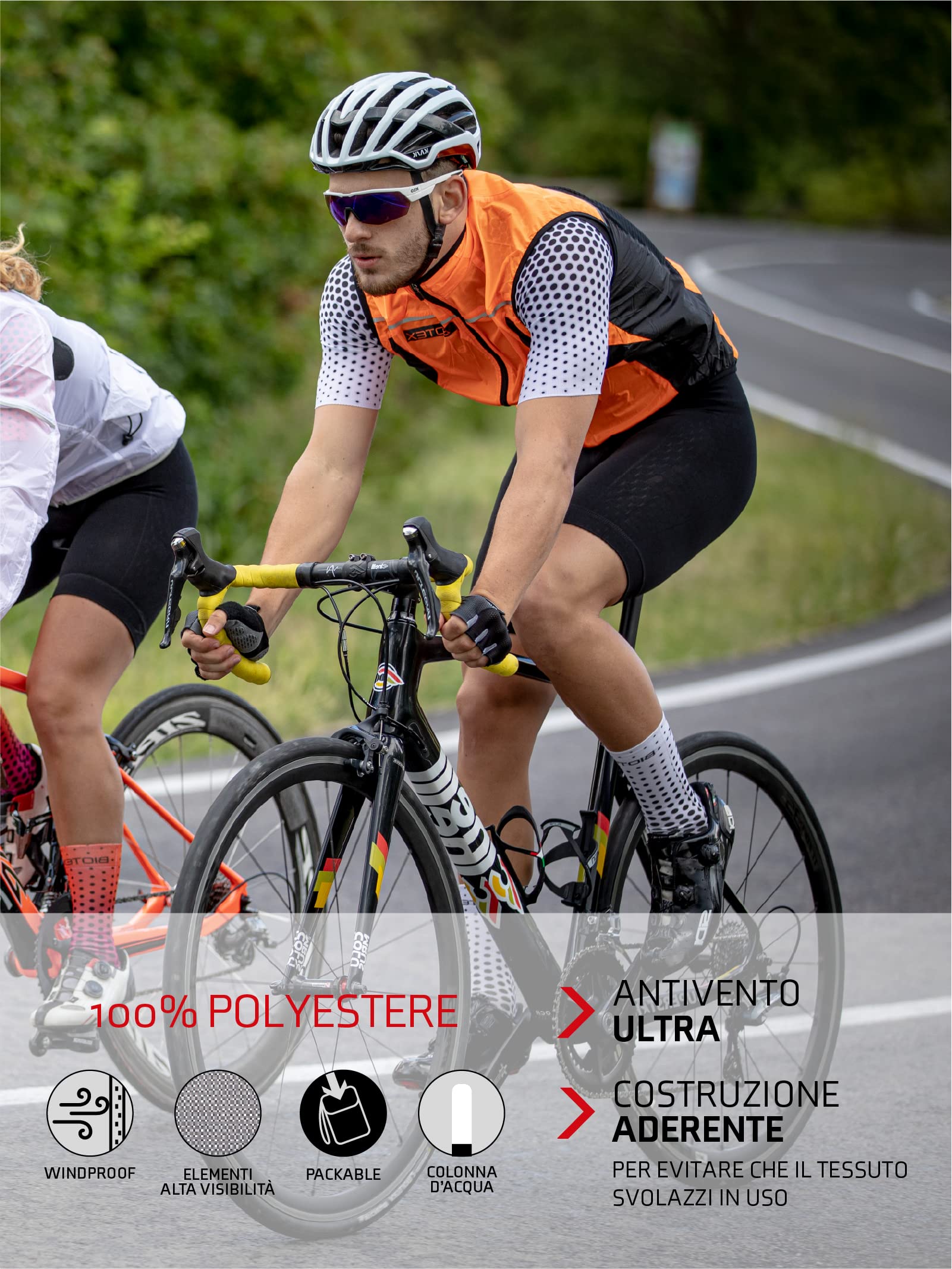 BIOTEX Gilet X-Light Antivento Ciclismo e Running, Intimo Tecnico Sportivo, Giacca Traspirante e Ripiegabile