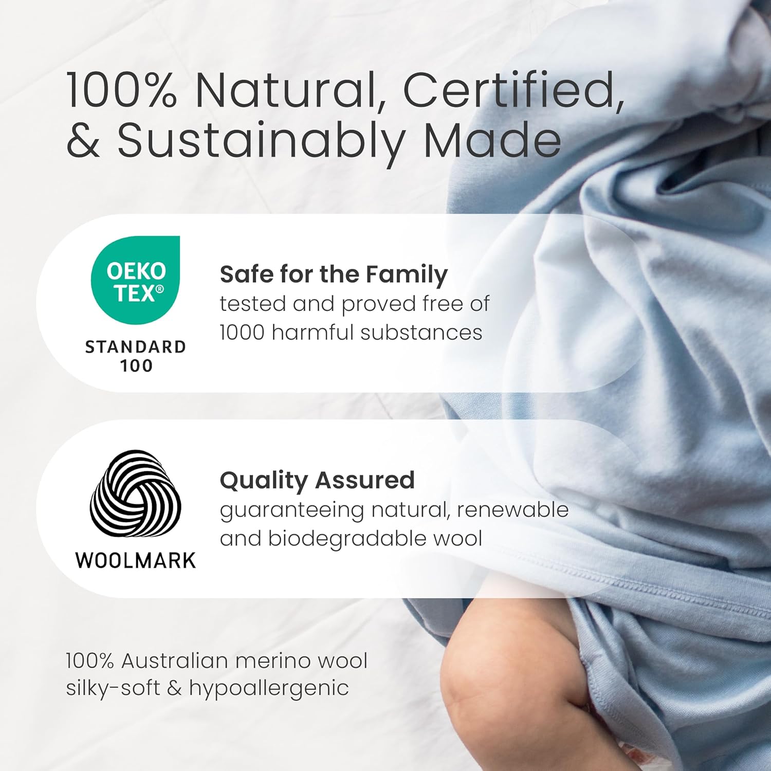 Woolino Baby Swaddle Blanket, 100% Merino Wool Receiving Blanket for Boys & Girls, Swaddles for Newborns 0-3 Months, Sheep - Image 6