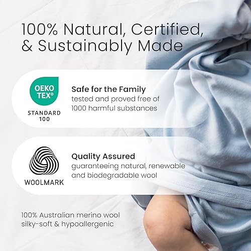 Miniatura 5 de Woolino Manta para recién nacido, 100% lana merina superfina, para bebés de 0 a 3 meses, lila