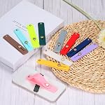 MECCANIXITY 4Pcs Phone Loop Finger Holder Silicone Phone Strap Grip Holder Cell Phone Grip Stand for Most Smartphones Black