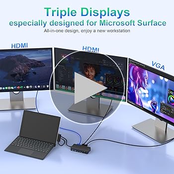 Amazon.com: Microsoft Surface Dock Triple Displays Dual HDMI