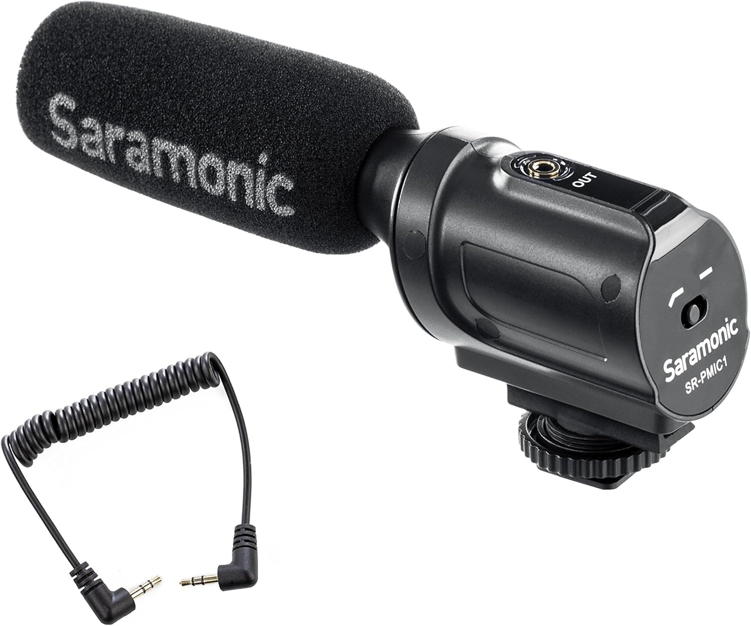 Saramonic SR-PMIC1 Super-Cardioid Unidirectional Condenser Microphone with Integrated Shockmount, Low-Cut Filter & Battery-Free Operation for DSLR Cameras & Camcorders, Black, 10.5