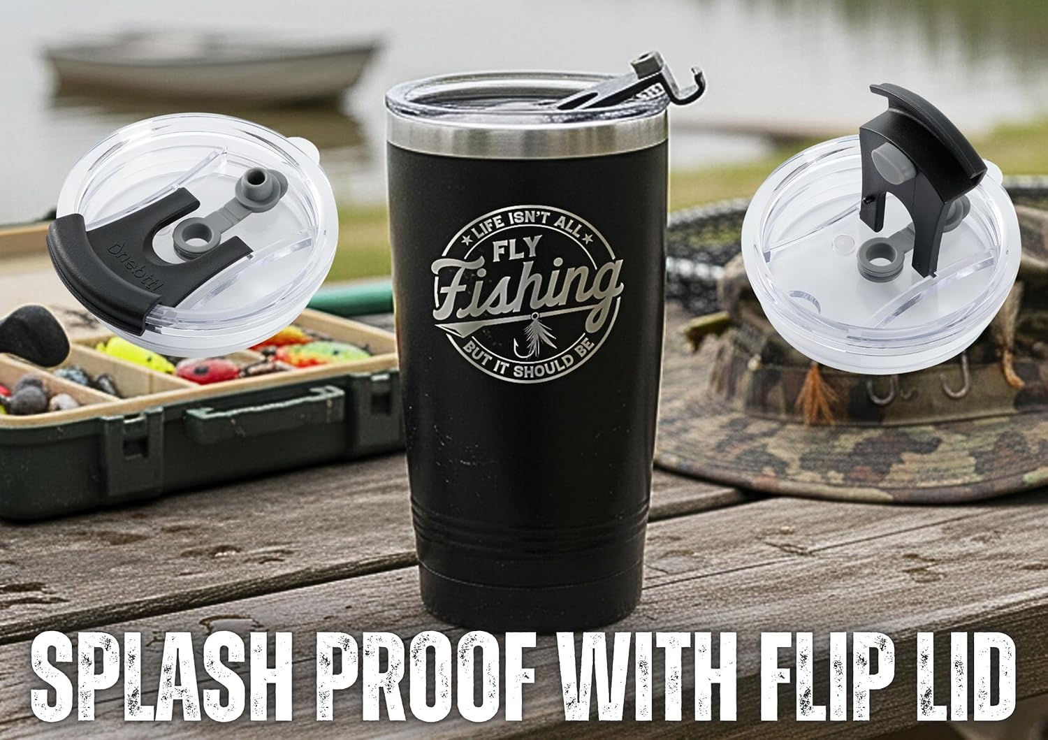 Onebttl Fly Fishing Gifts for Men, Gifts for Fly Fishing Lover, Funny Fishermen Gift, 20oz Stainless Steel Tumbler, Laser - Image 4