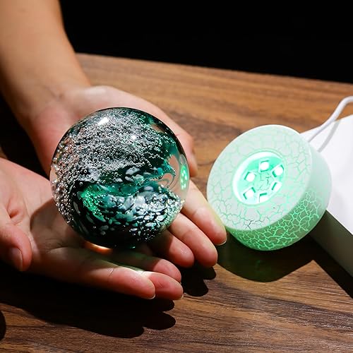 Miniatura 5 de Bola de cristal soplada a mano con olas del océano, decoración de cristal, figuras coleccionables costeras, esfera, pisapapeles, bola de vidrio,