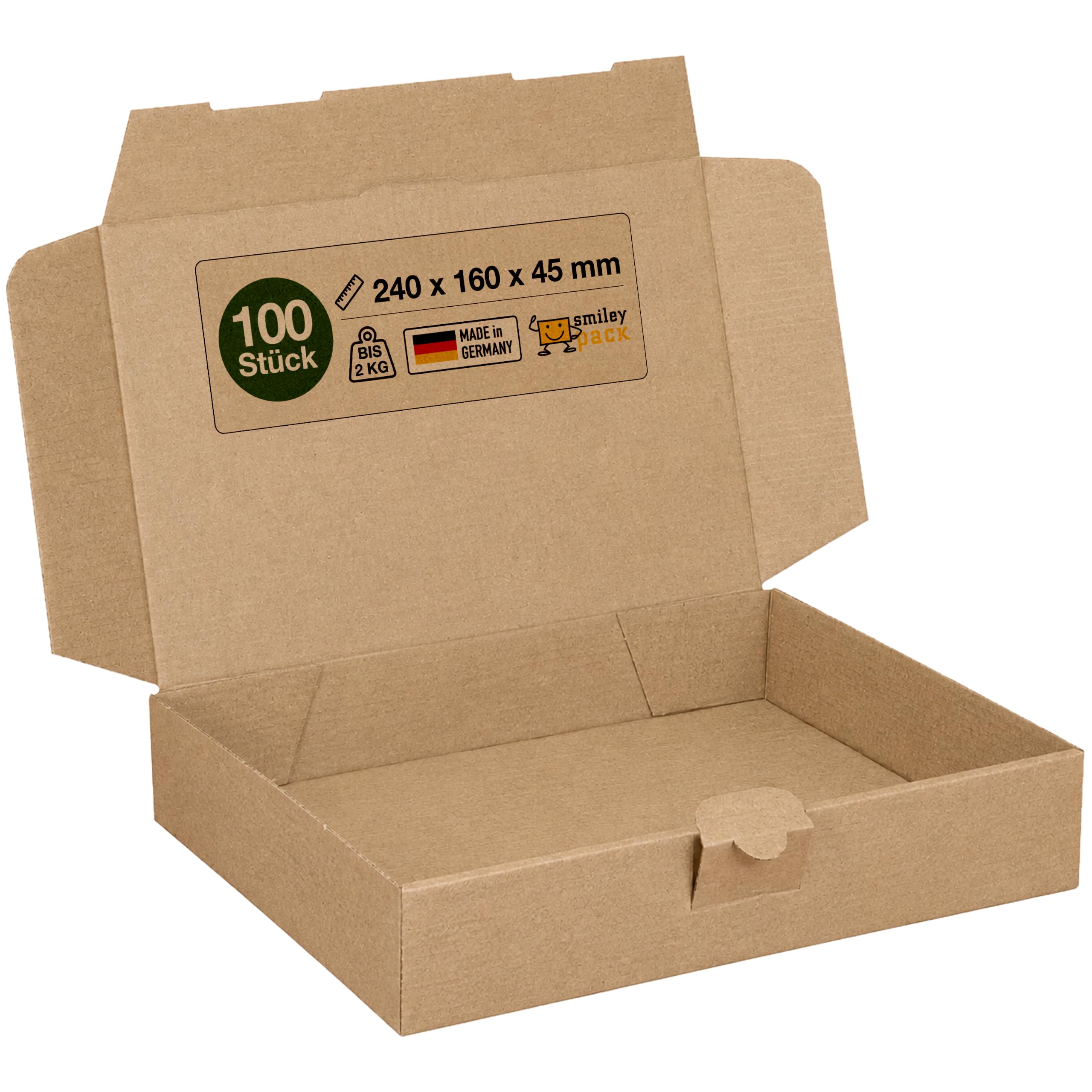 100 cartons Maxibrief, marron, taille et quantité au choix, carton d'expédition, marchandises, envoi de livres, carton postal, Poste DHL Hermes DPD GLS UPS (240 x 160 x 50 mm, marron)