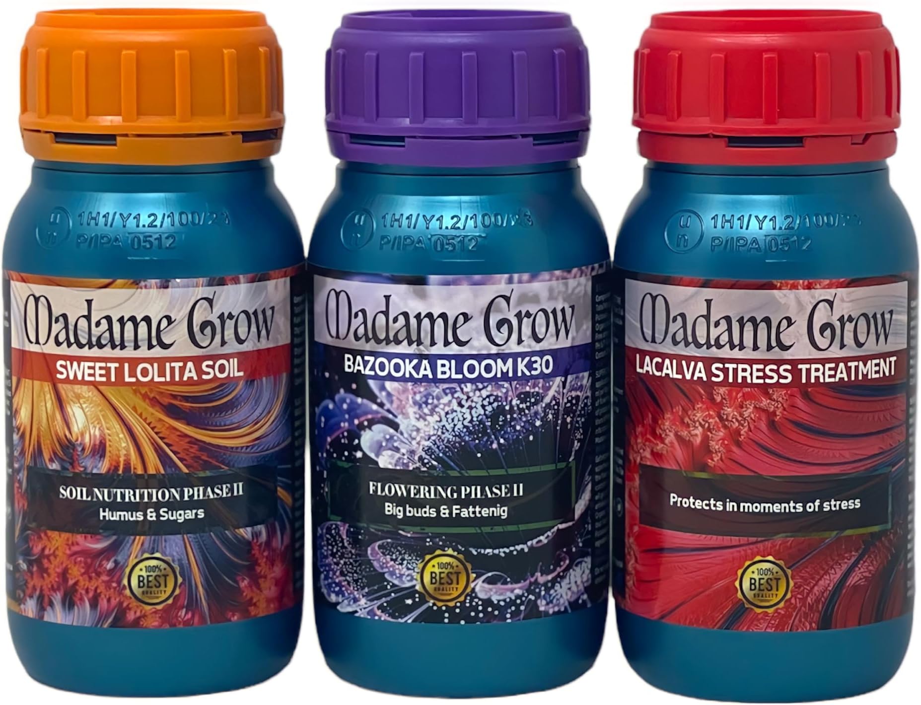 MADAME GROW / Kit PHANTER - Kit of Organic Fertilizers Energy, Protection and Fattening for your Plant, Ideal combination for protected and abundant Harvest (3x250ml)