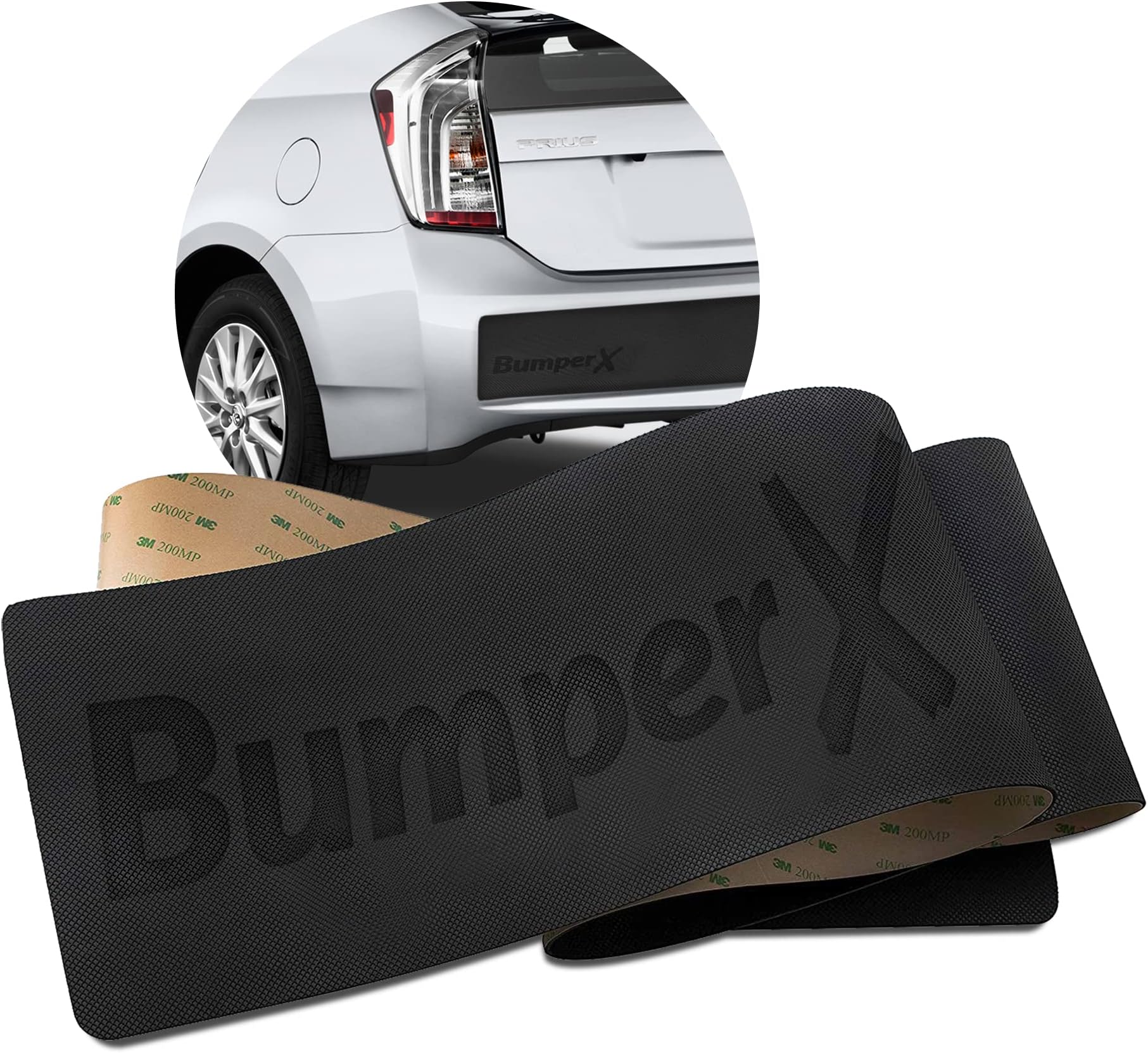 Car Rear Bumper Guard, DIY Peel & Stick On Car Bumper Protector, Adhesive Bumper Protector for Cars, Tough Rubber Protective Strip Universal Fit, 6 x 62 inches - BumperX