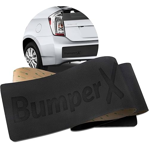 Car Rear Bumper Guard, DIY Peel & Stick On Car Bumper Protector, Adhesive Bumper Protector for Cars, Tough Rubber Protective Strip Universal Fit, 6 x 62 inches - BumperX