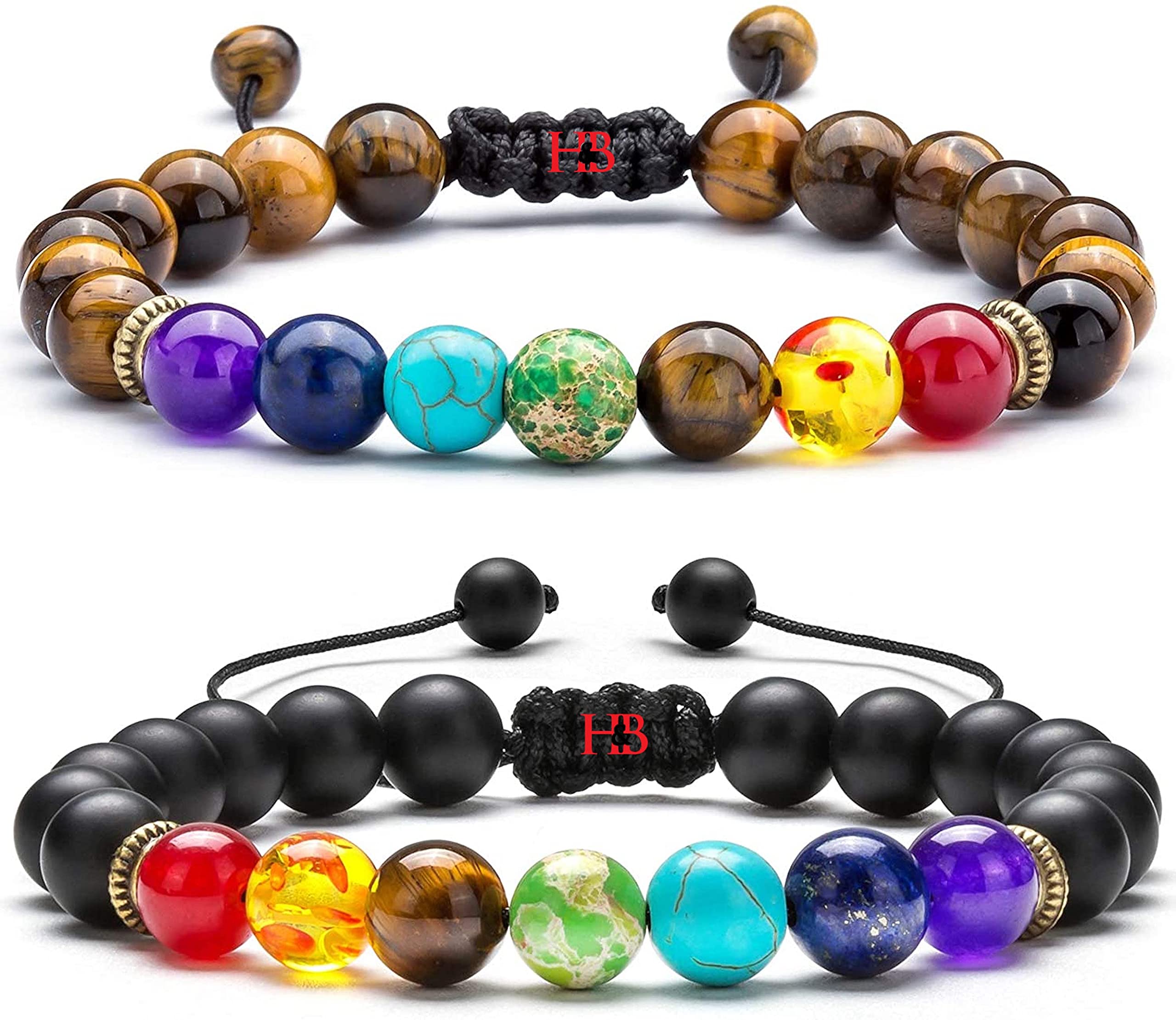 Hot And Bold Natural Stone Bead Combo Bracelet Set with Certificate - Experience Peace, Protection, and Prosperity (B099JCRBZD) Amazon Price History, Amazon Price Tracker