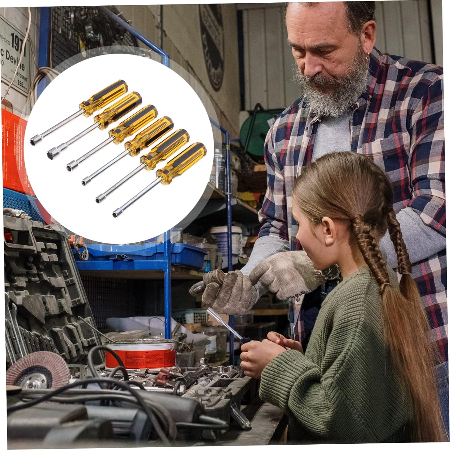 ARTIBETTER 12pcs Steel Nut Driver Set to Precision Machined Handles for Helicopters and Cars High Strength Non- Grip Lightweight and Portable Tools