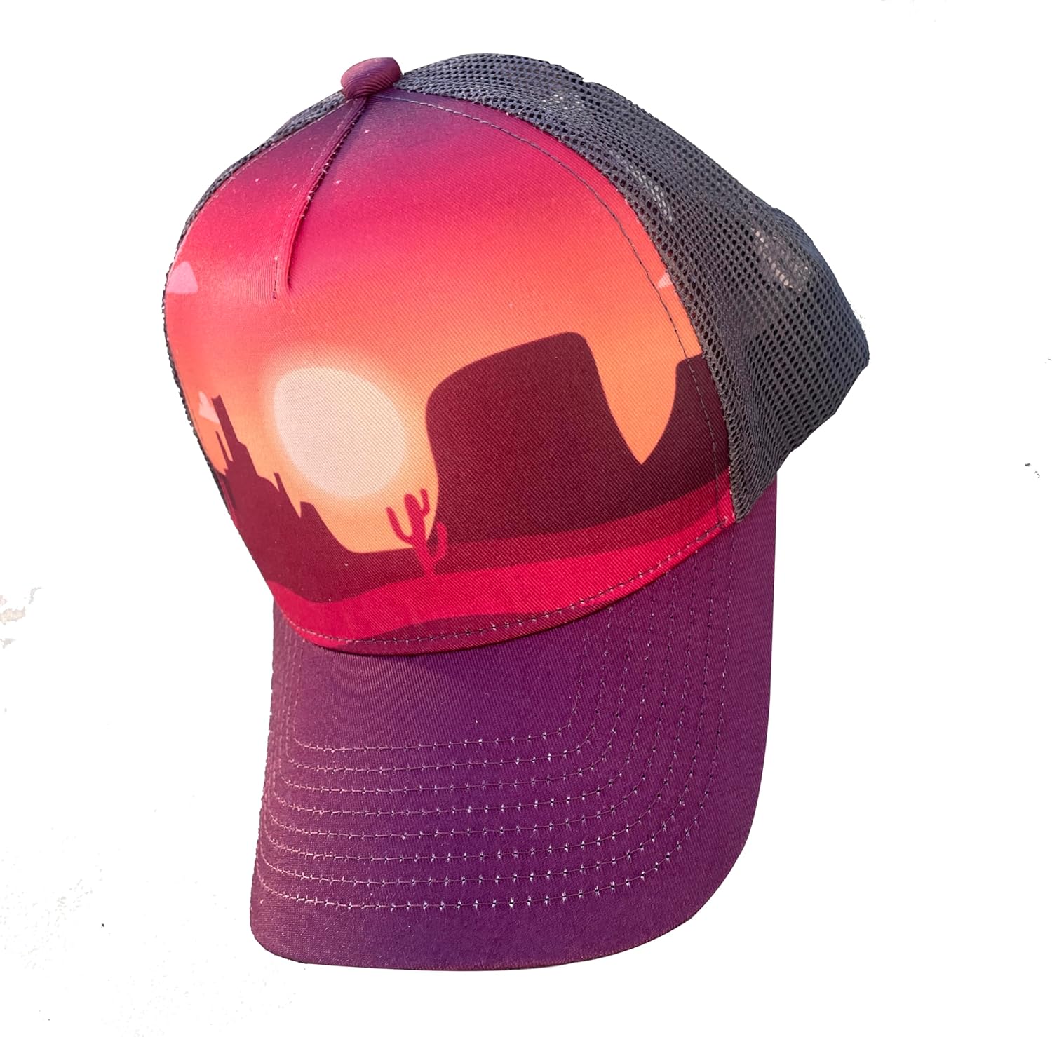 Sunset Cactus Gypsy Baseball Trucker Cap Outdoor Mesh Snap Back with Adjustable Fit for Everyday Wear