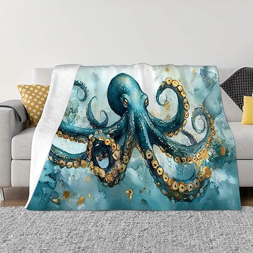 Miniatura 192 de Tijuboni Manta con diseño de tortuga marina y océano, regalos náuticos para mujeres, hombres, niñas, niños y adultos, manta de franela suave para