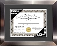 Vista 46 de Creative Picture Frames Carnegie - Marco de diploma de acero inoxidable con acabado de acero inoxidable de 12 x 16 pulgadas con vidrio negro
