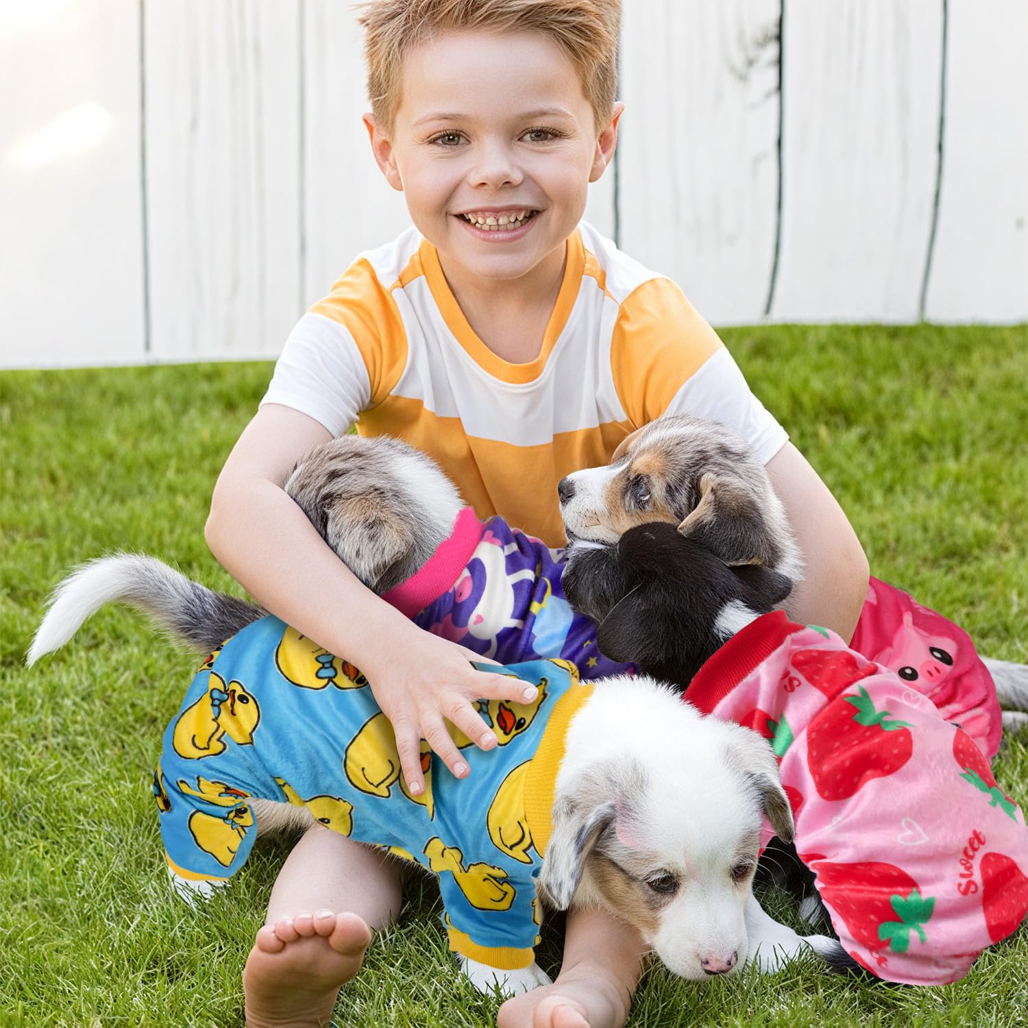 4 Pack Dog Pajamas Soft Summer Lightweight Dog Recovery Suit Onesie Clothes for Small Medium Large Female Pet Boys Girls Dogs Cats