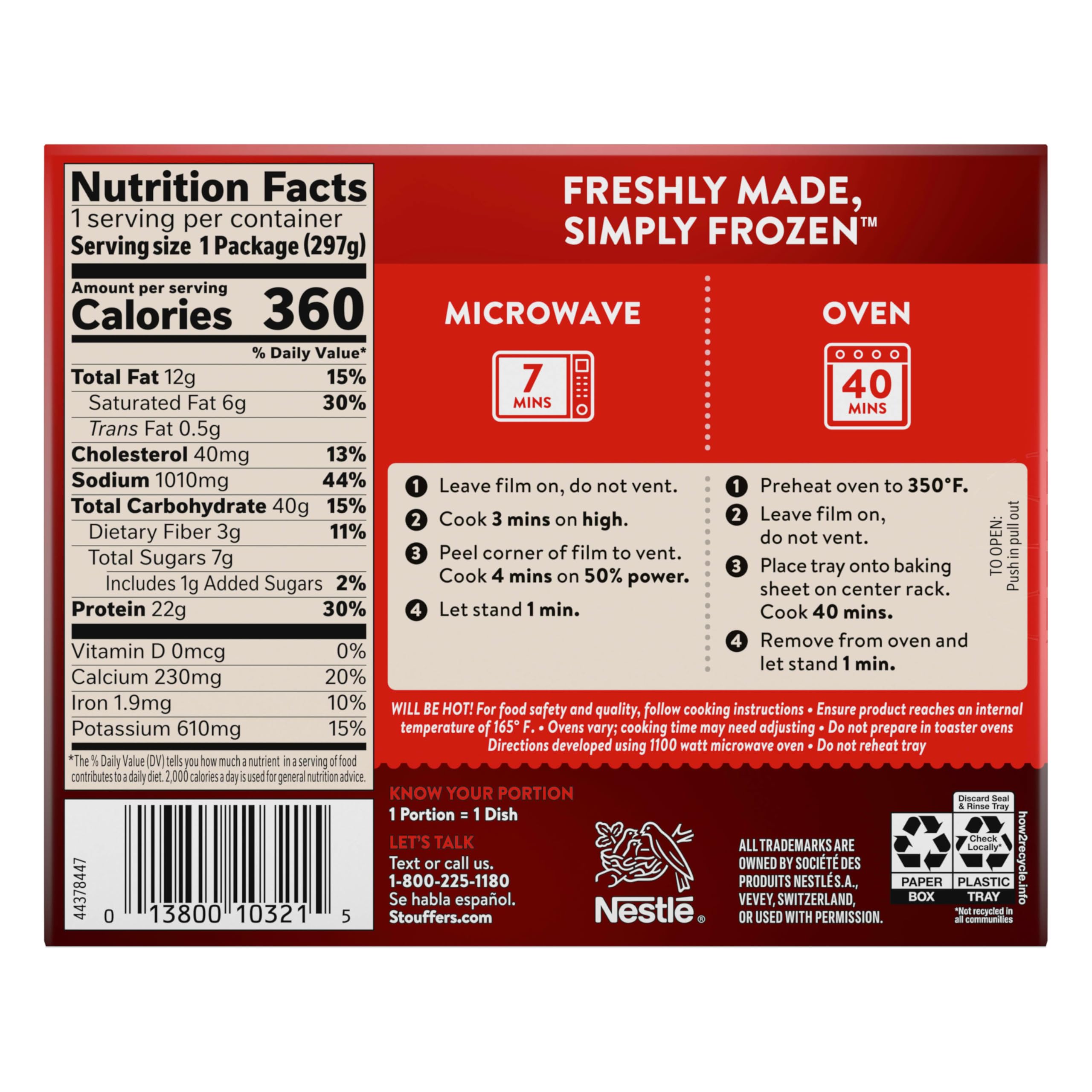 Stouffers Lasagna with Meat Sauce Frozen Meal — view 9