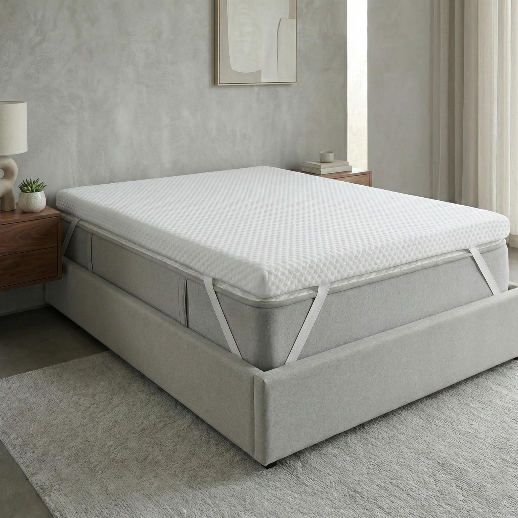Topper Singolo 105x180 cm | Alto 7 cm | Topper Memory Foam | Allevia Pressione & Riduce Dolori alla Schiena | Fodera Traspirante Sfoderabile e Lavabile | Antiscivolo | CertiPUR | Made in Spain
