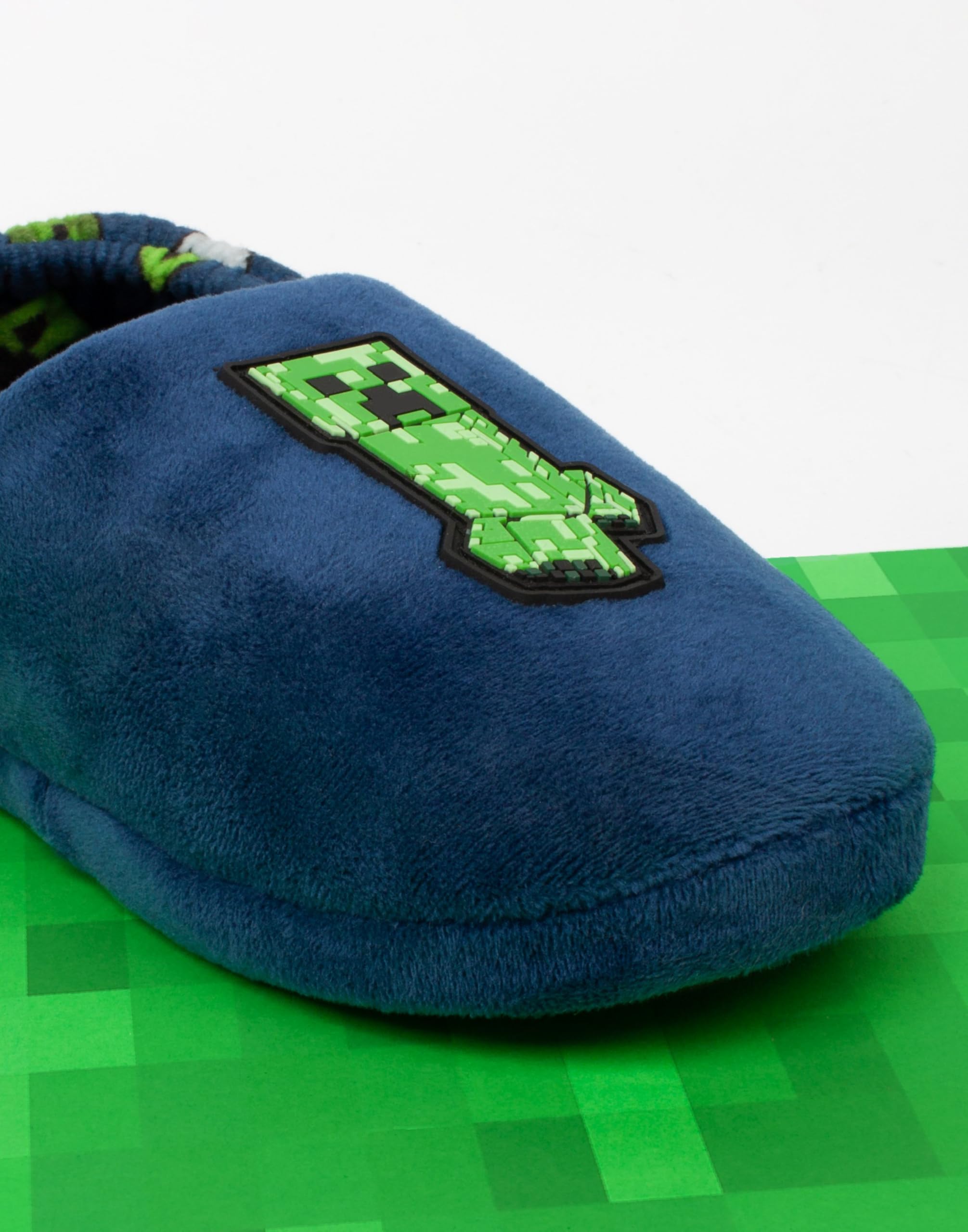 MINECRAFT Pantofole per Ragazzi | Vari stili Bambini Blu Navy Nero Paillettes Creeper Ragazzi House Shoes | Prodotti per calzature da gioco per bambini e adolescenti