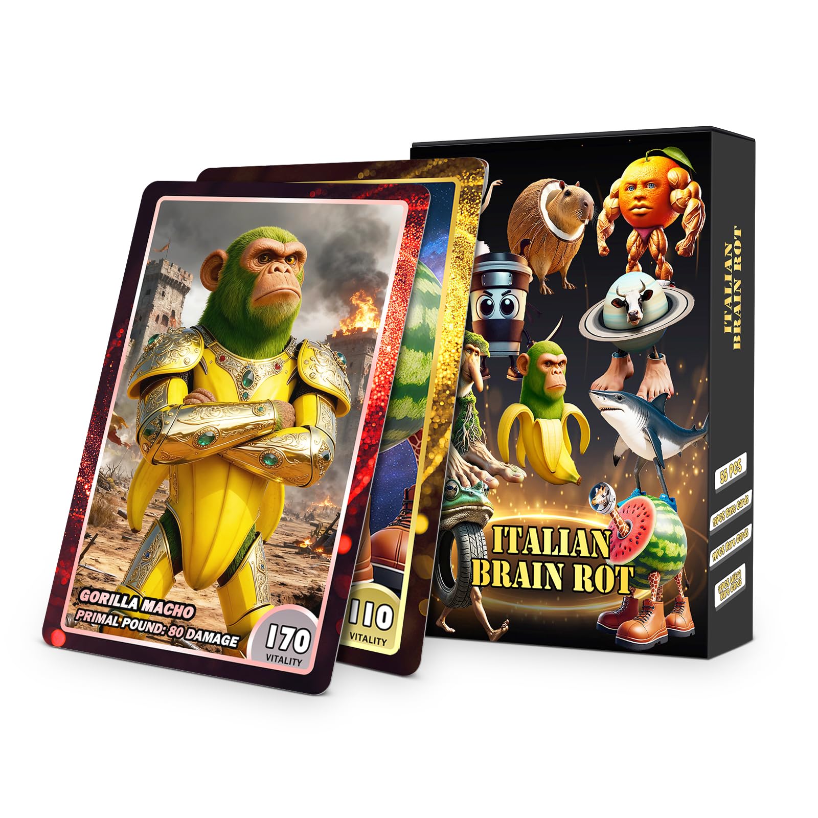 Amazon.com: 55pcs Italian Brainrot Cards,Funny Brainrot Cards Rot
